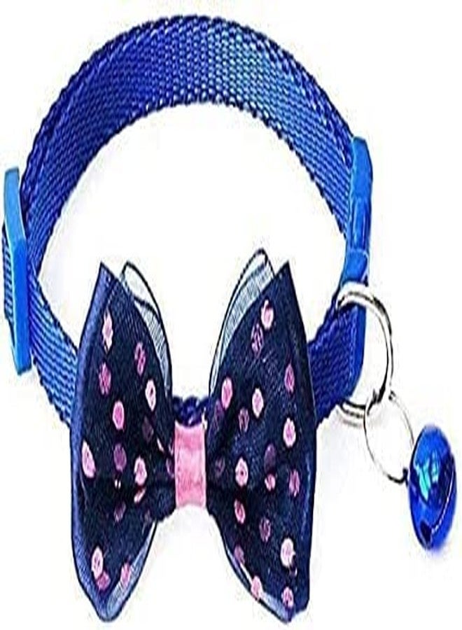 KittuPet أطواق KittuPet الفاخرة والمريحة للحيوانات الأليفة للقطط والجراء والكلاب الصغيرة والأرانب السمينة - [مع جرس وقوس وقفل أمان] - [أزرق] - Image 1